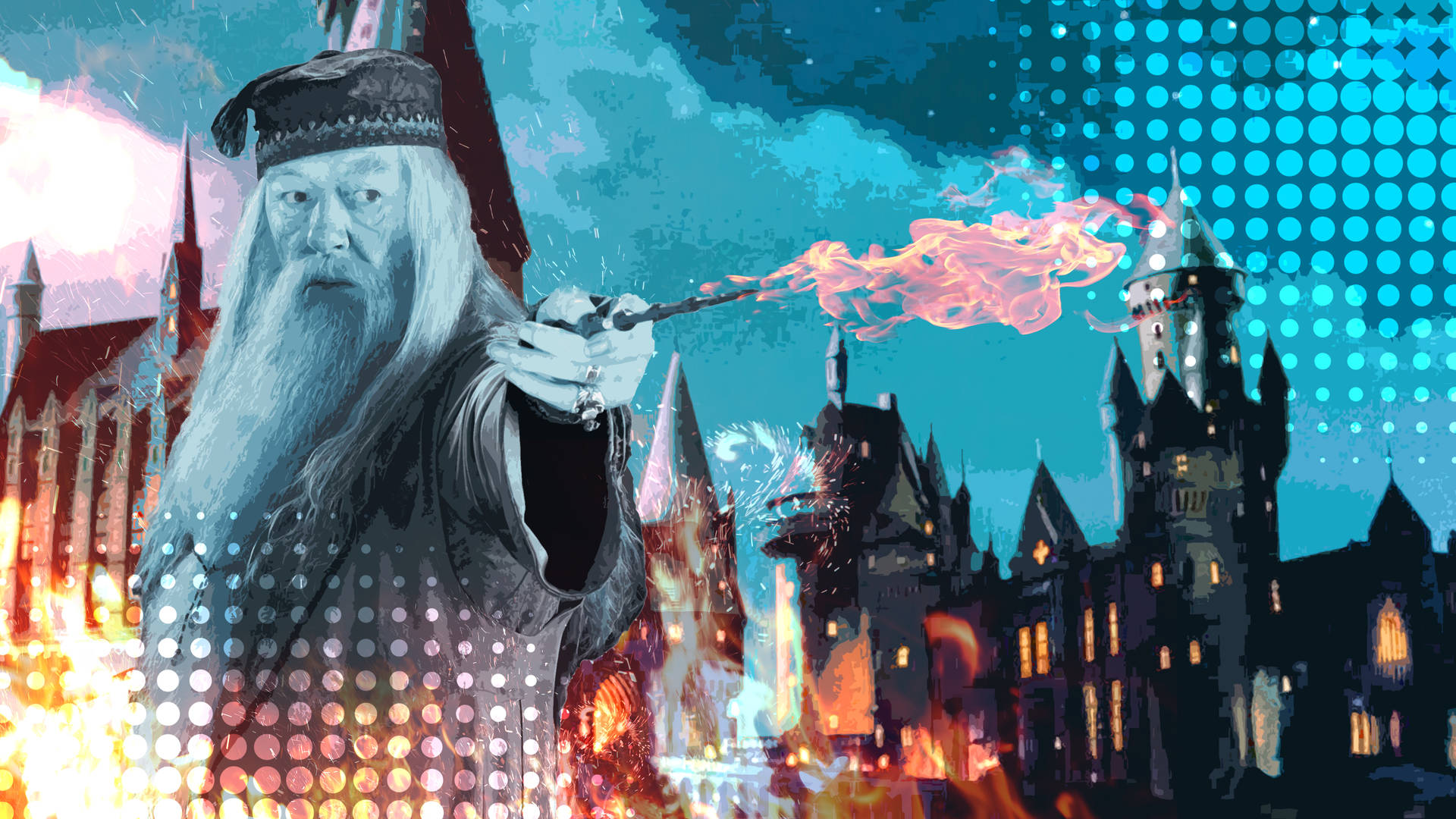 Professor Albus Dumbledore Hogwarts Æstetisk Tapet Wallpaper