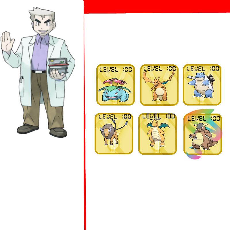 Professor Oakand Pokemon Team PNG