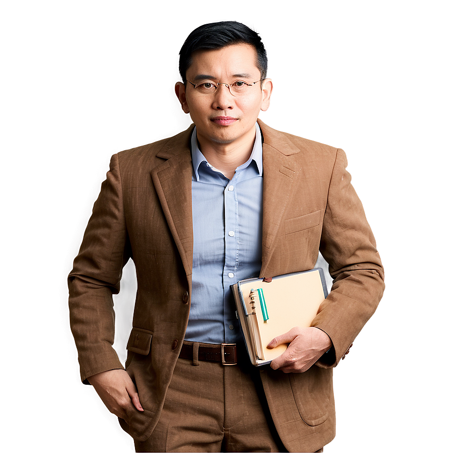 Professor With Notebook Png Opa41 PNG