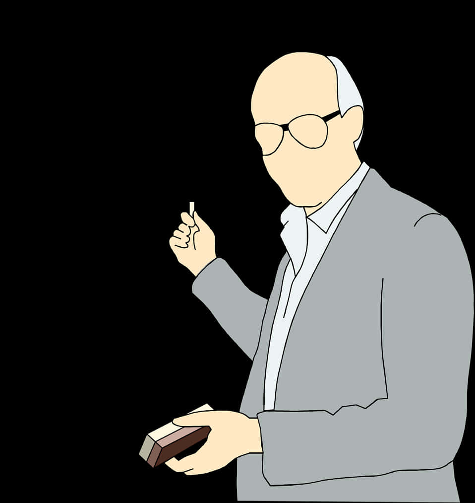 Professor_with_ Book_and_ Chalk PNG