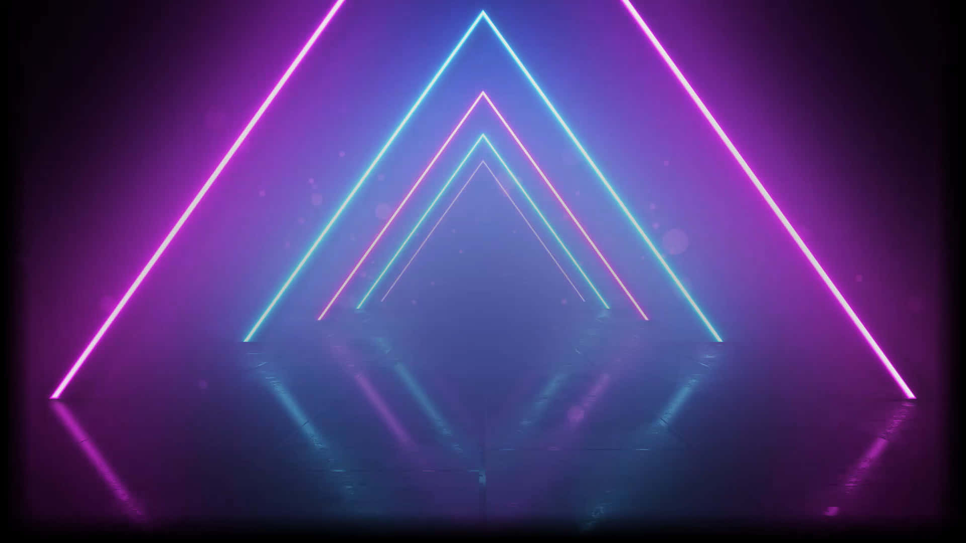 Neon Triangles In The Dark