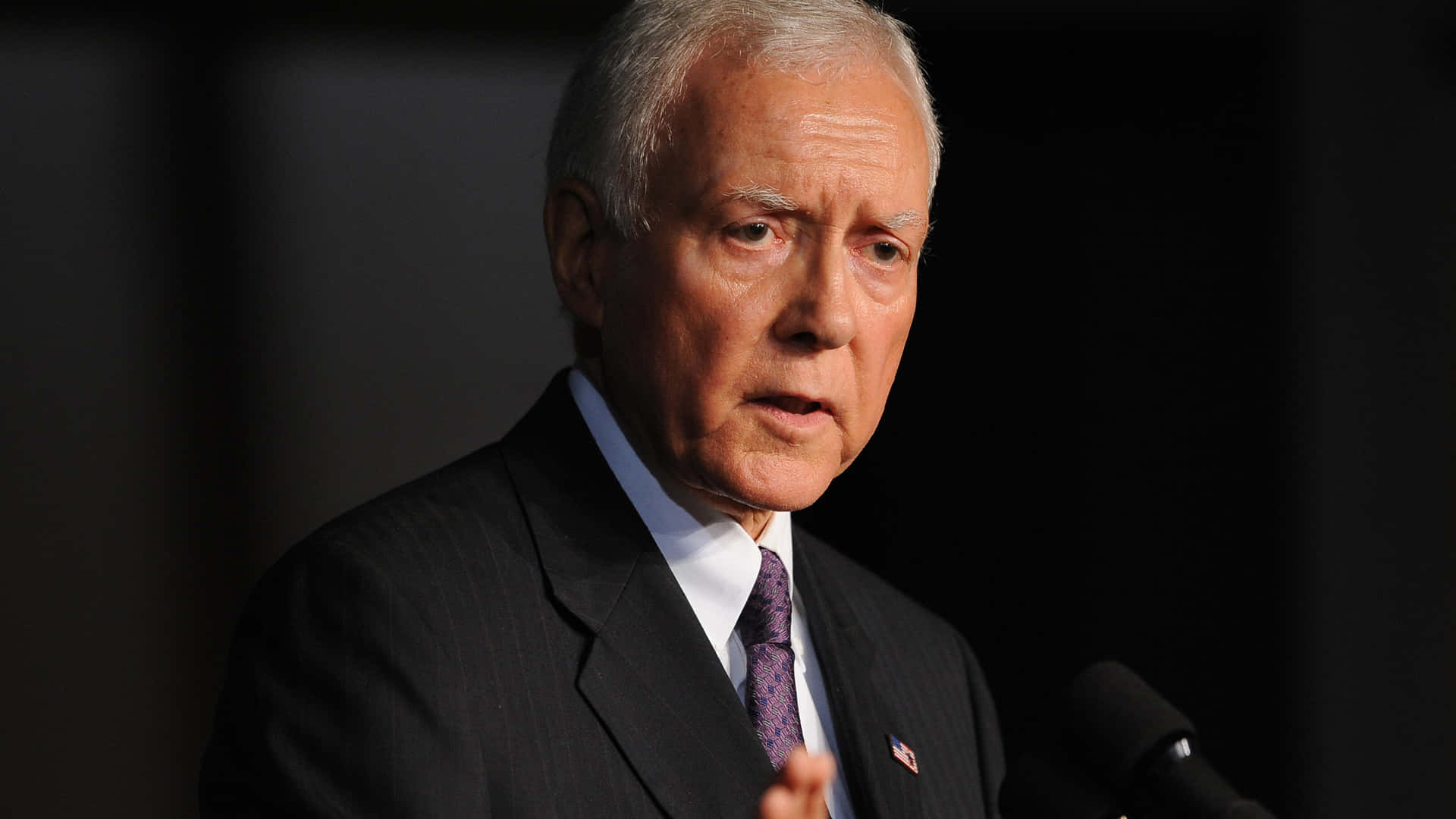 Profile Image Of Orrin Hatch In Thought Wallpaper