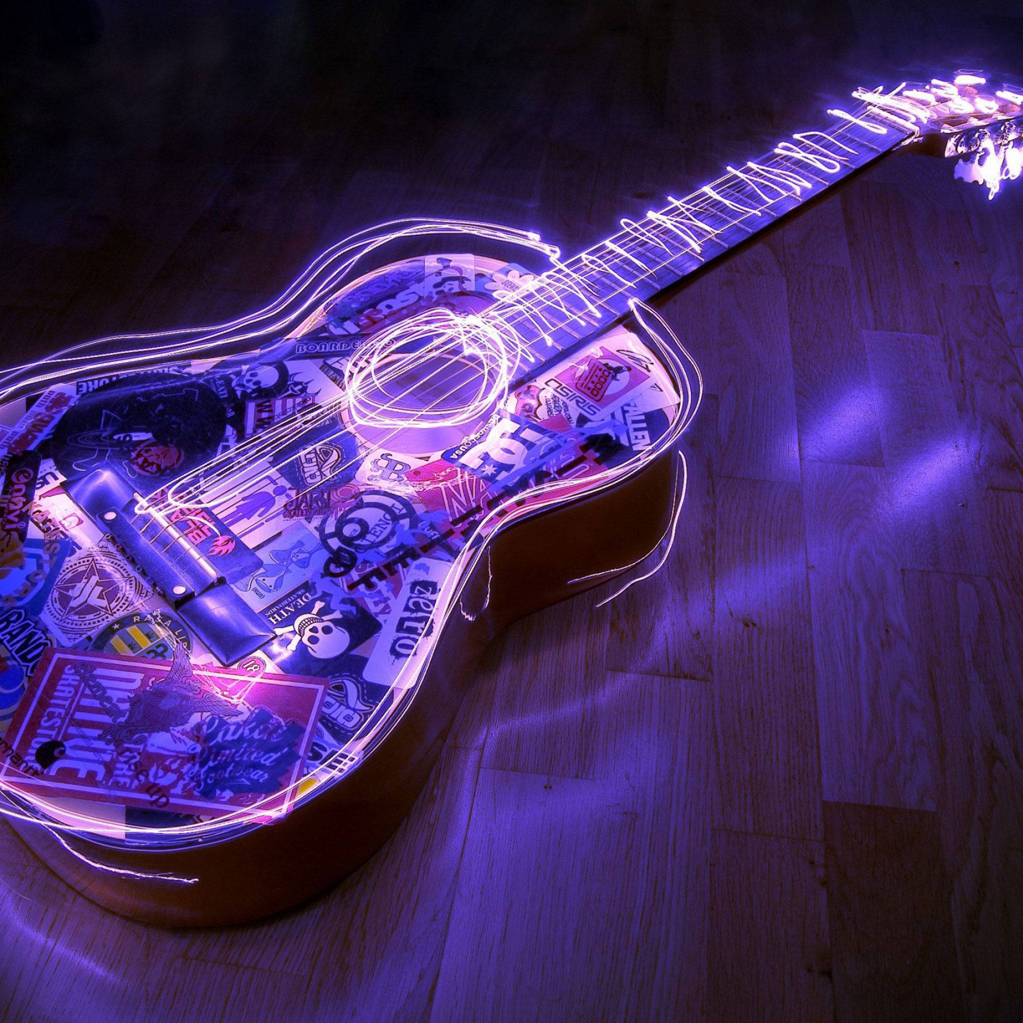 Profile Picture Aesthetic Neon Guitar Wallpaper