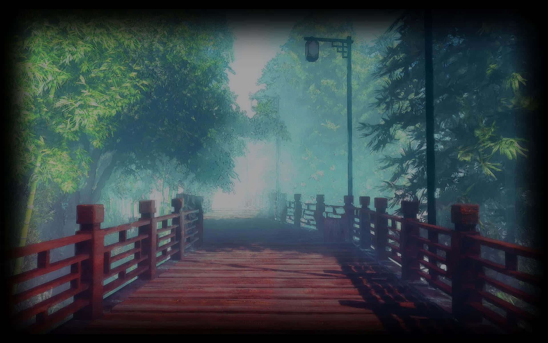 A Wooden Bridge In The Fog