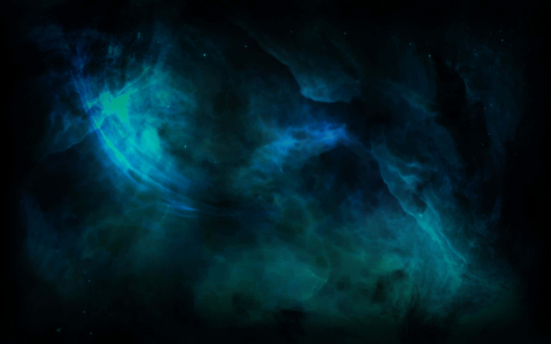 A Blue And Green Nebula With A Black Background