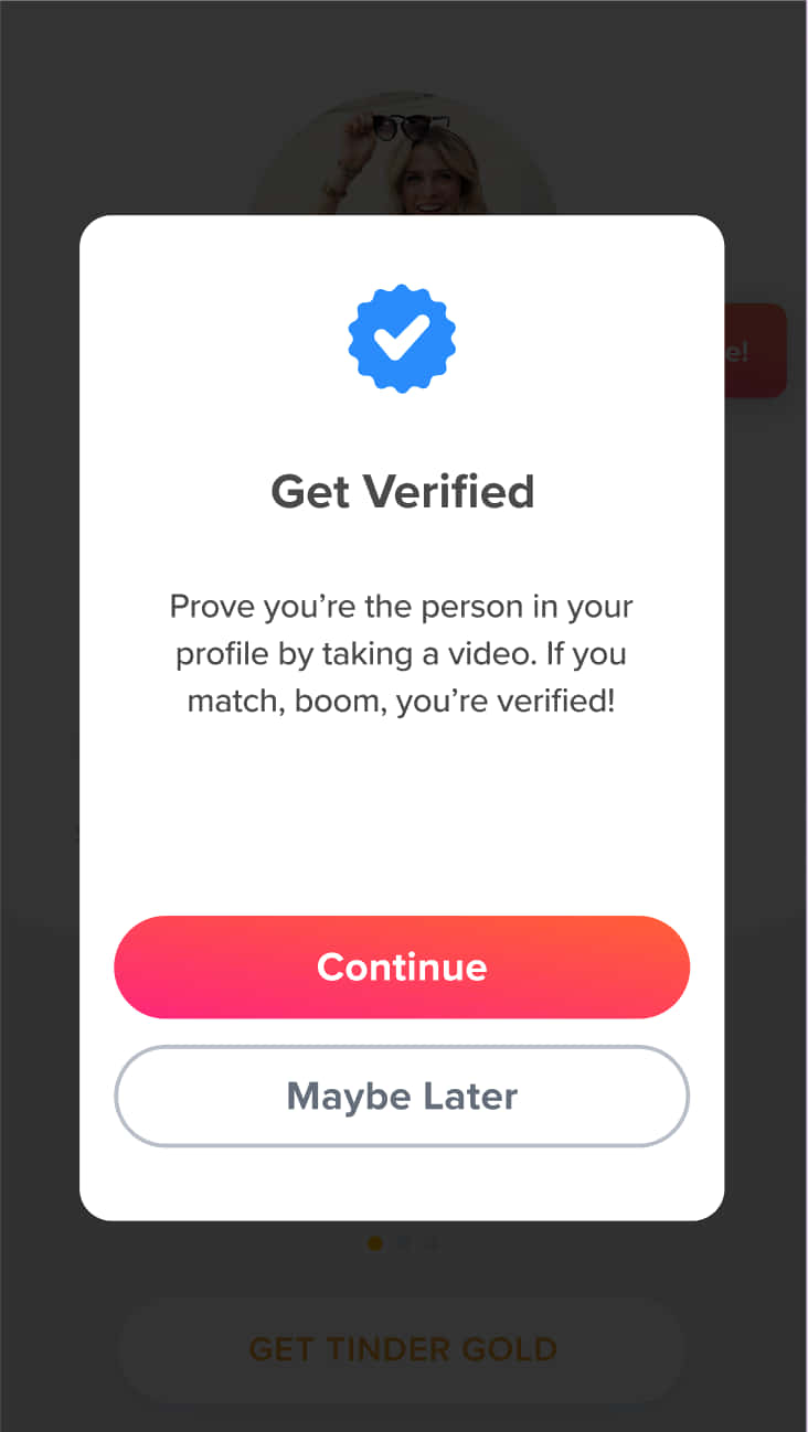 Profile Verification Prompt Tinder Wallpaper