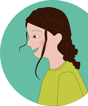 Profileof Smiling Cartoon Girl PNG