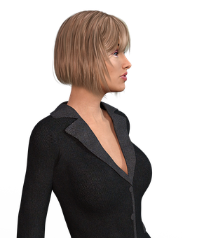 Profileof3 D Rendered Woman PNG