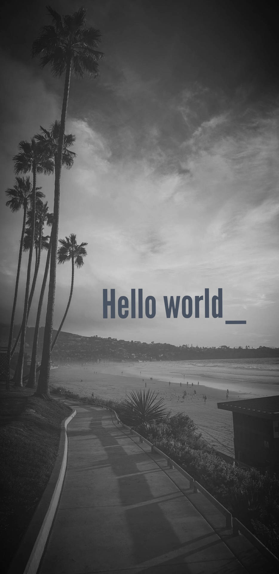 Programmering Af Iphone Hello World On Road By Beach Wallpaper