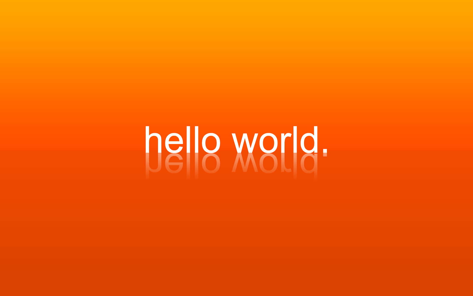 Programmierenhd Hello World Orange Ästhetik Wallpaper