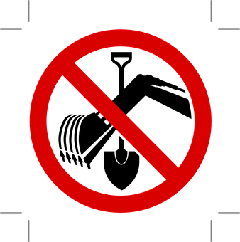 Prohibition Sign Redand Black PNG