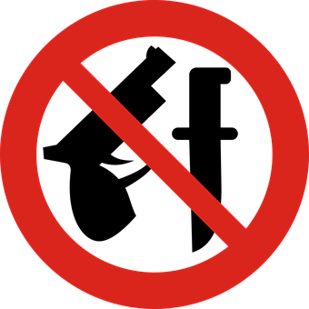 Prohibition Sign Redand Black PNG