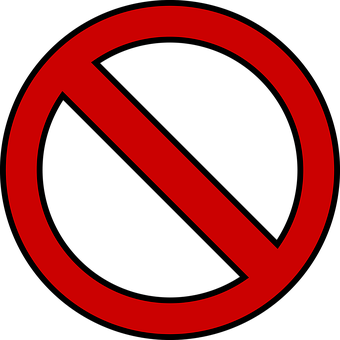 Prohibition Sign Redand Black PNG