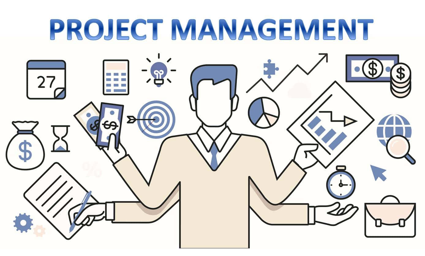 Project Management Activities Vector Icons Wallpaper