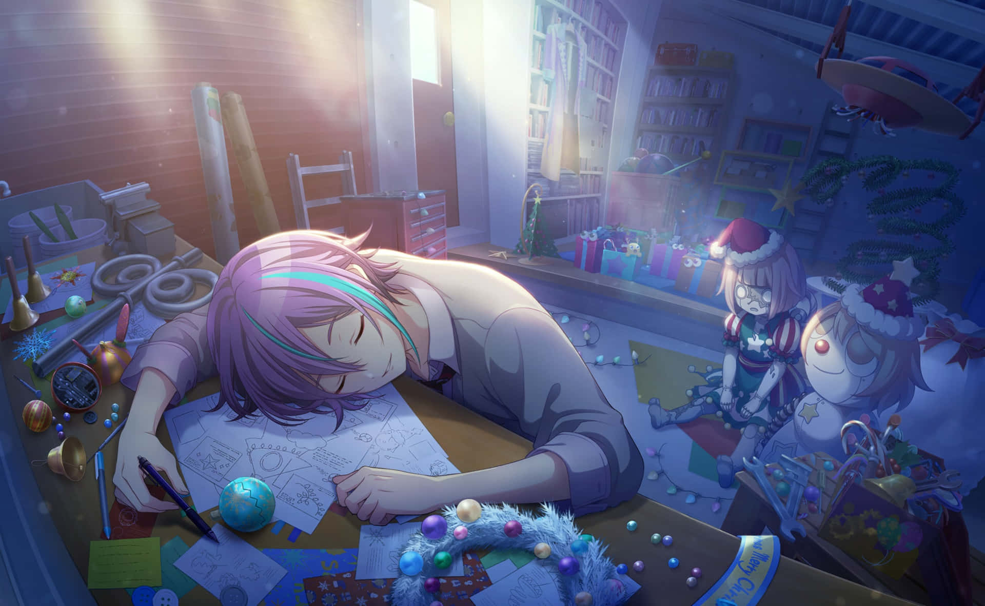 Project Sekai Christmas Preparation Slumber Wallpaper