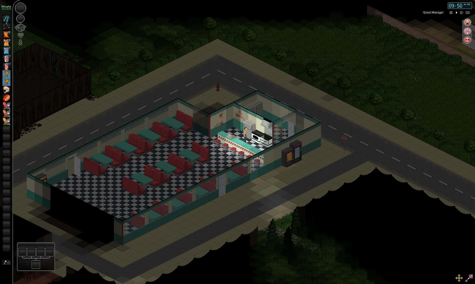 Project Zomboid Diner Nighttime Wallpaper