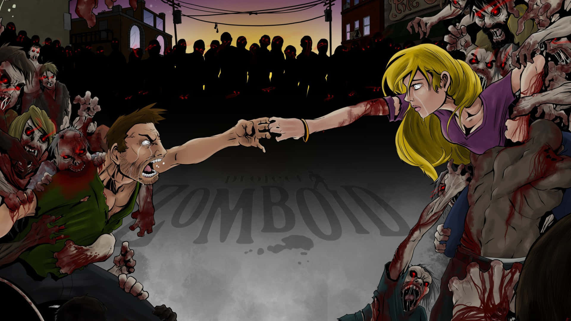 Project Zomboid Survivorsvs Zombies Artwork Wallpaper