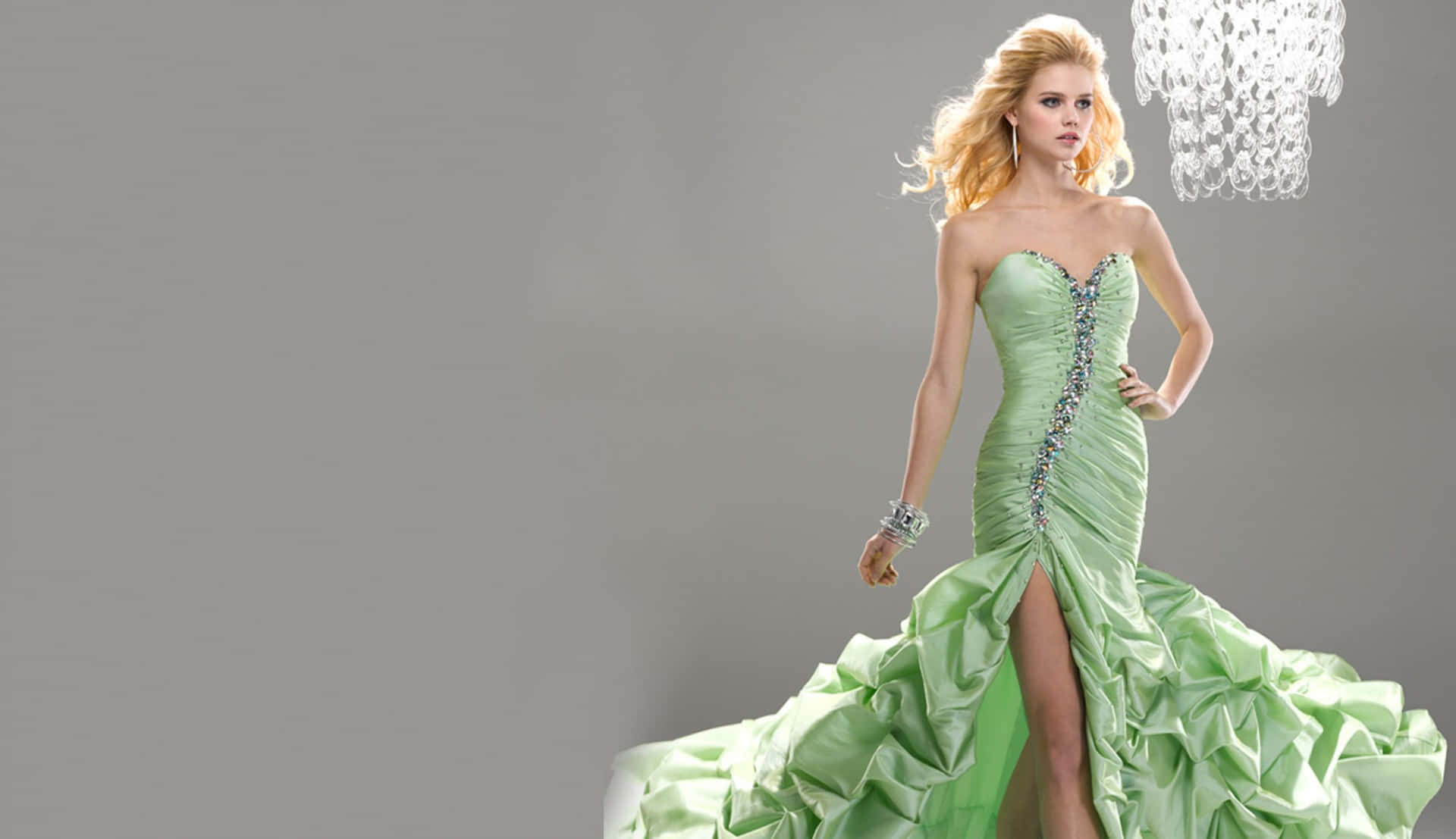 Prom Green Mermaid Dress Picture