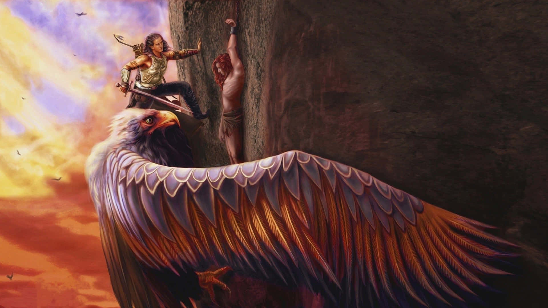 Prometheus_and_ Eagle_ Mythological_ Art Wallpaper