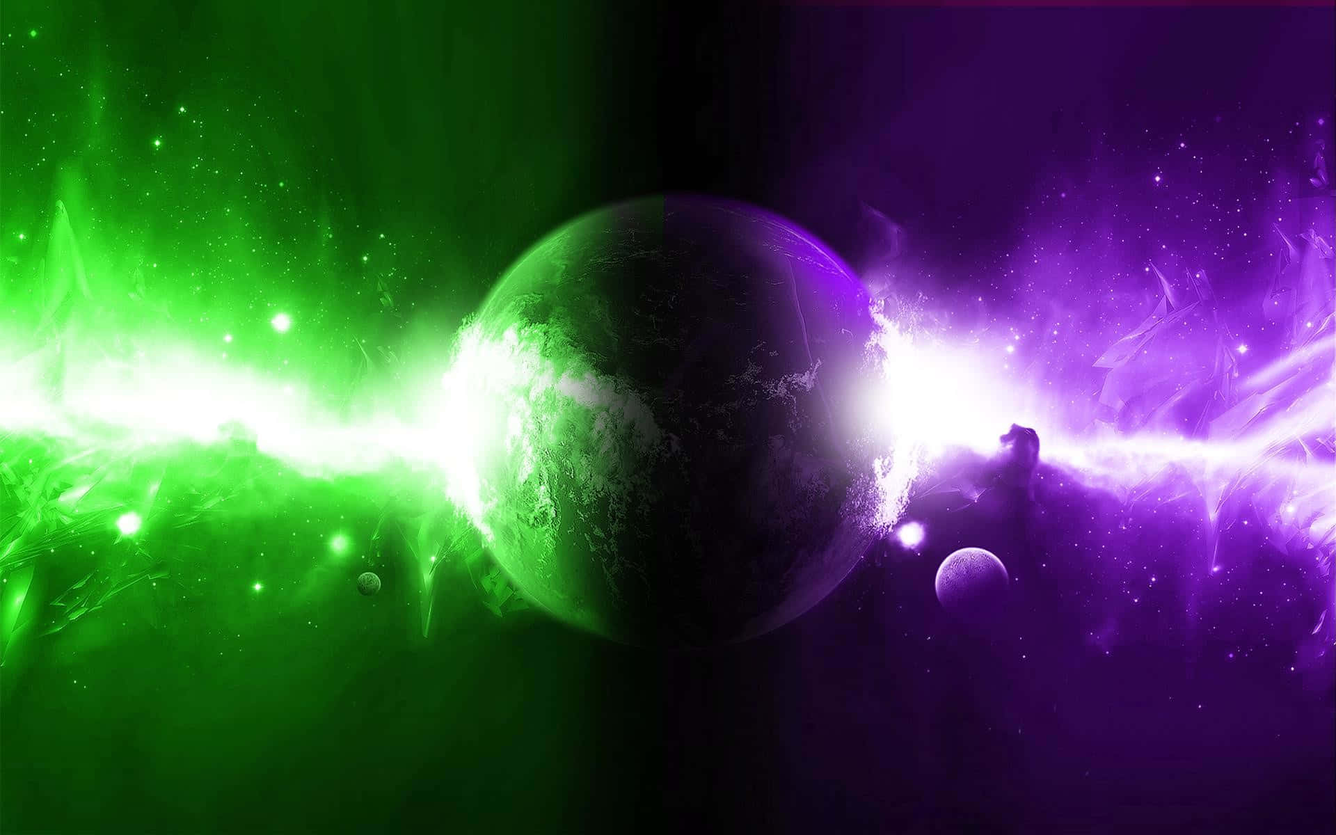 Proper Green Purple Clash Planet Wallpaper