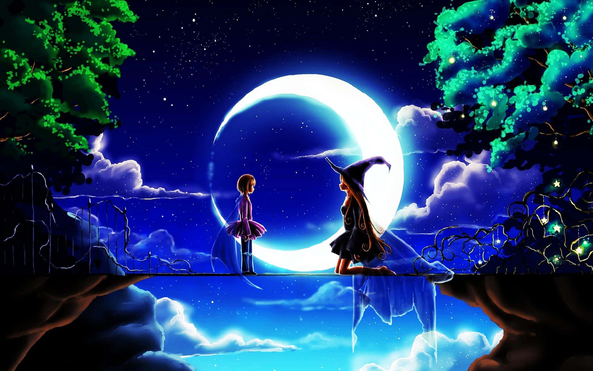 Proper Magical Night Anime Wallpaper