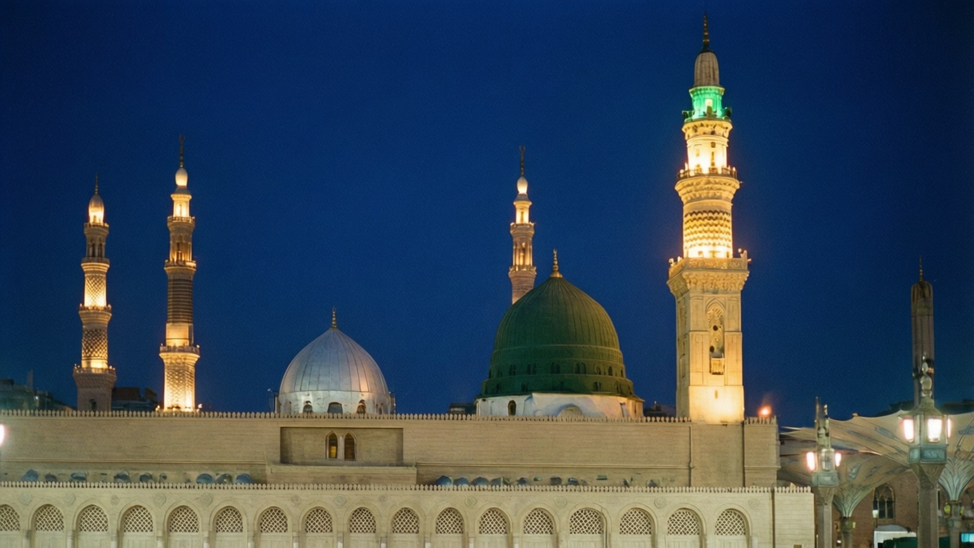 Prophetenmoschee Nacht Wallpaper