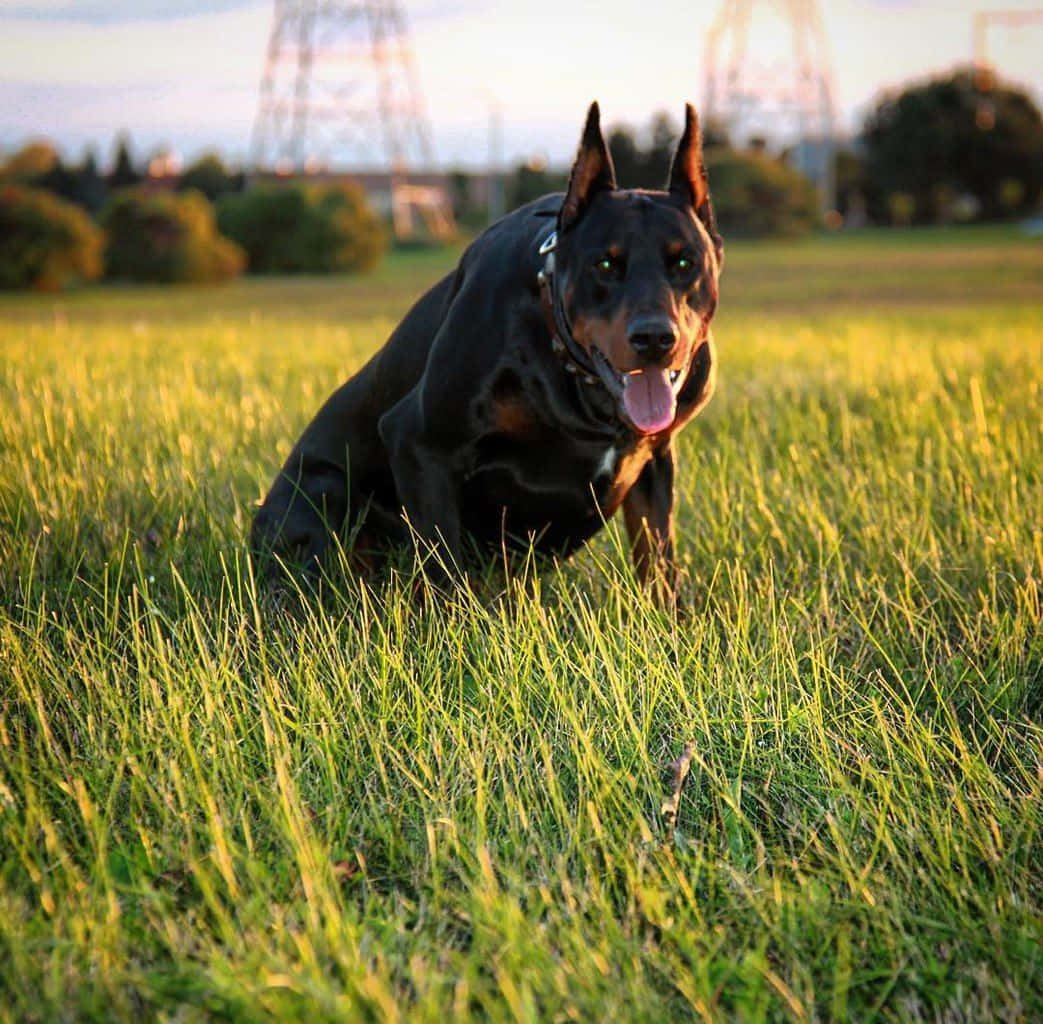 Protective Guard Dog On Duty Wallpaper