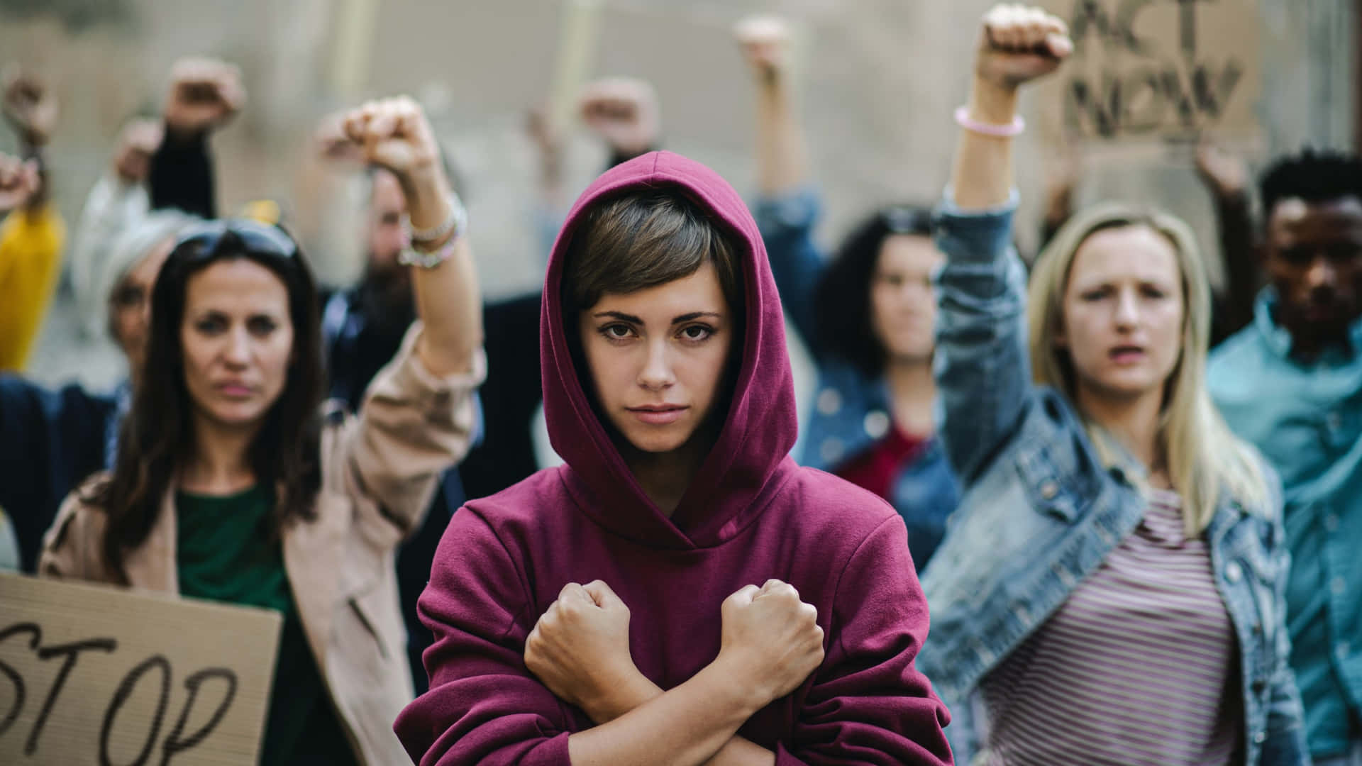 Protesters Determined Stance.jpg Wallpaper