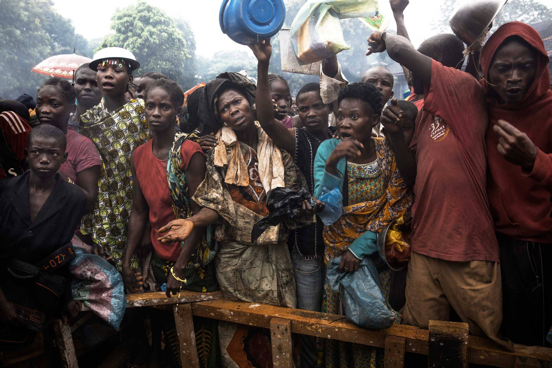 Protesting People In Central African Republic Background