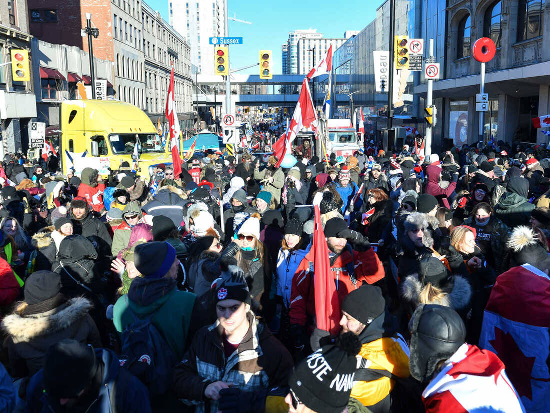 Protesteper Le Strade Di Ottawa, Ontario Sfondo