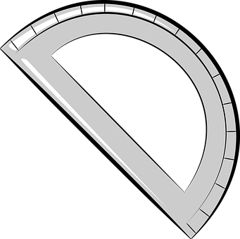 Protractor Graphic Blackand White PNG