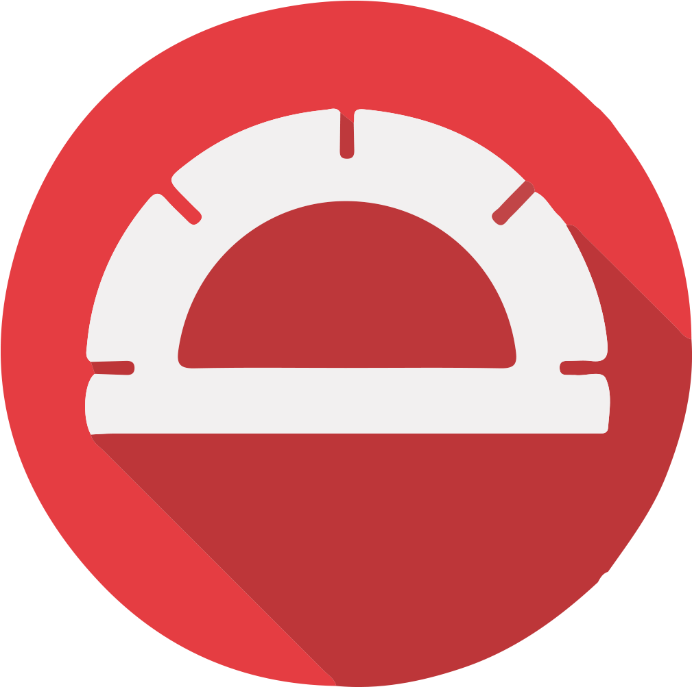 Protractor Icon Red Background PNG