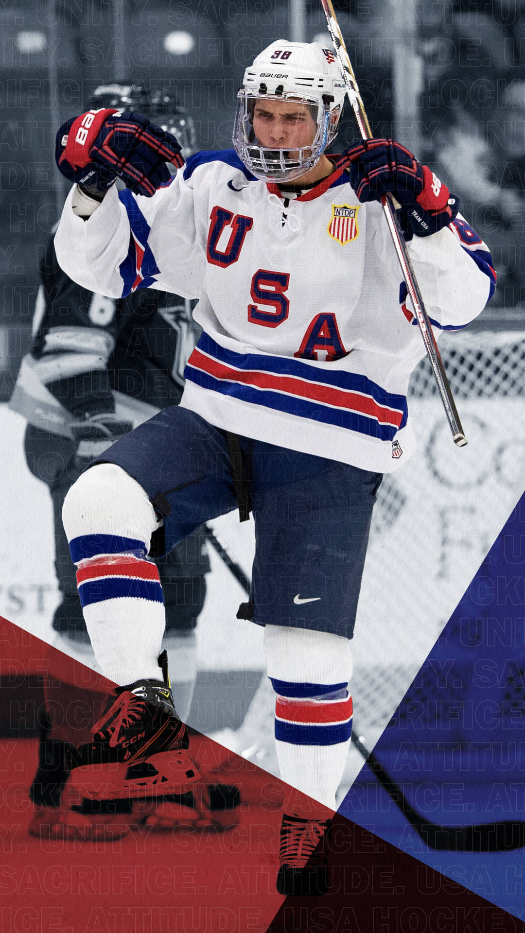Stolzesmitglied Des Us-amerikanischen Eishockeyteams Wallpaper