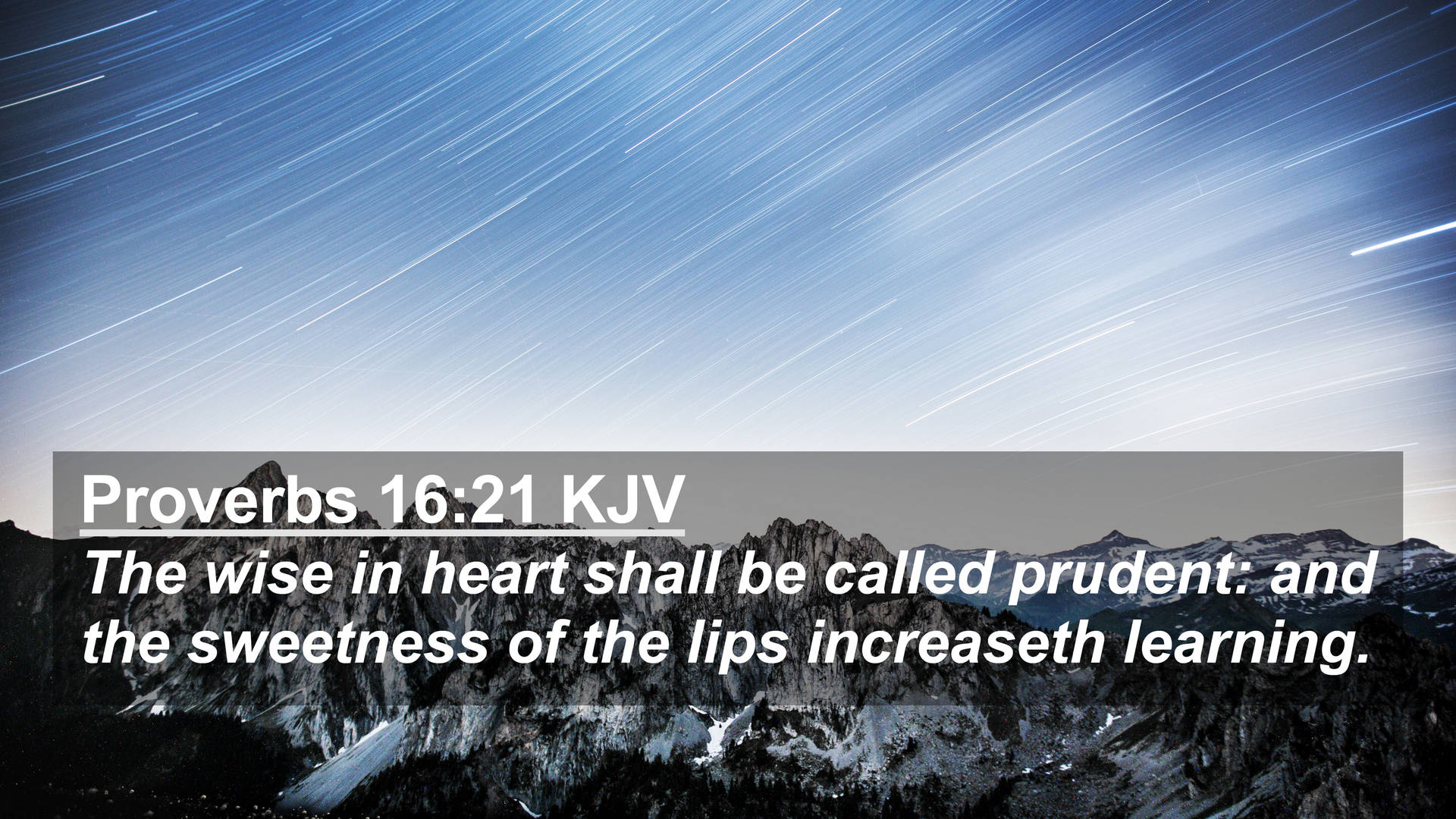 Proverbios16:21 Rastro De Estrella Prudente Fondo de pantalla