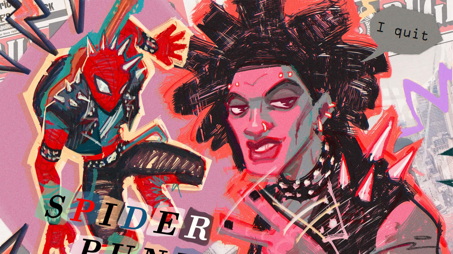 Prowlerand Spider Punk Artwork Wallpaper