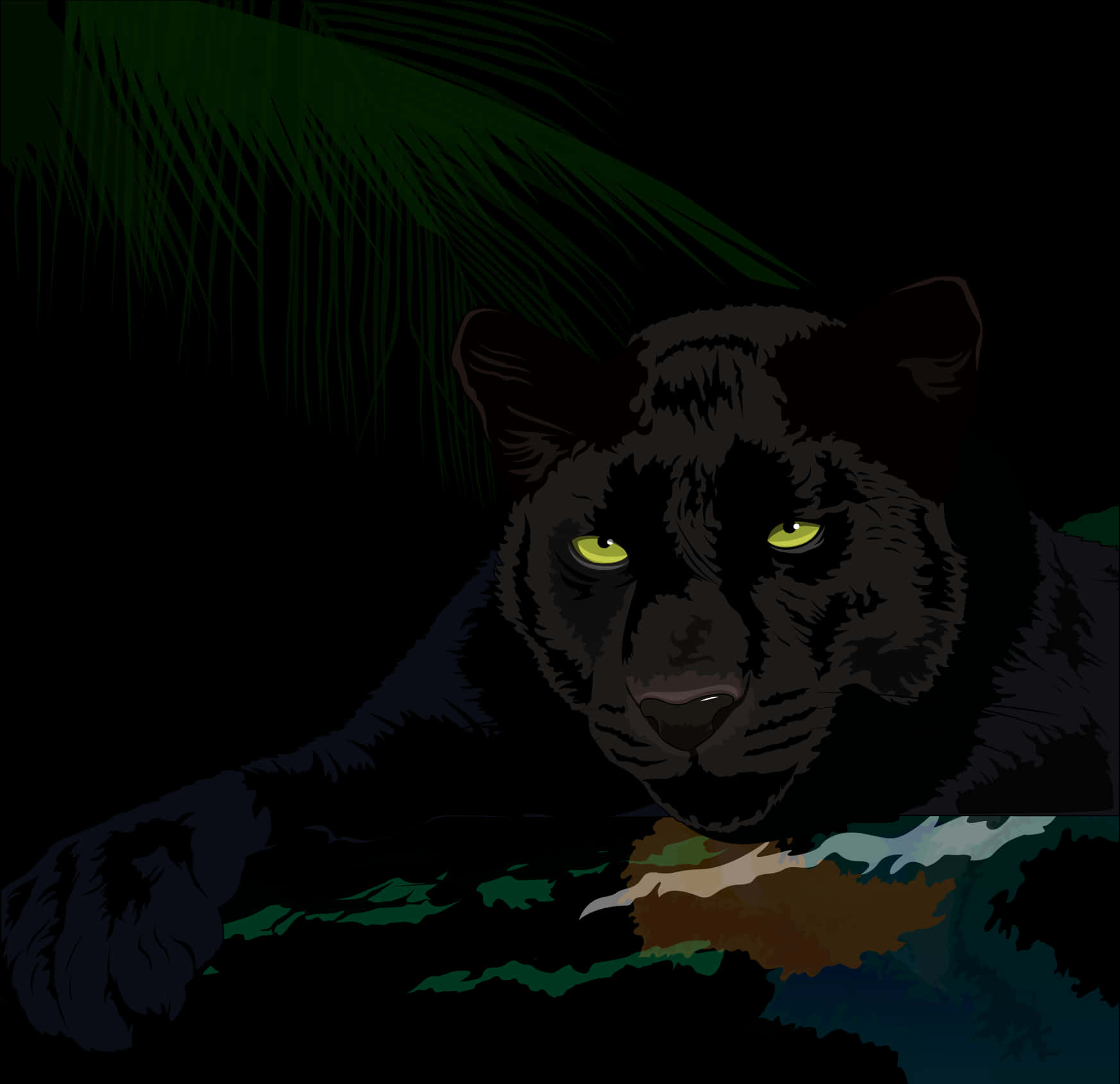 Download Prowling_ Black_ Panther_ Vector | Wallpapers.com