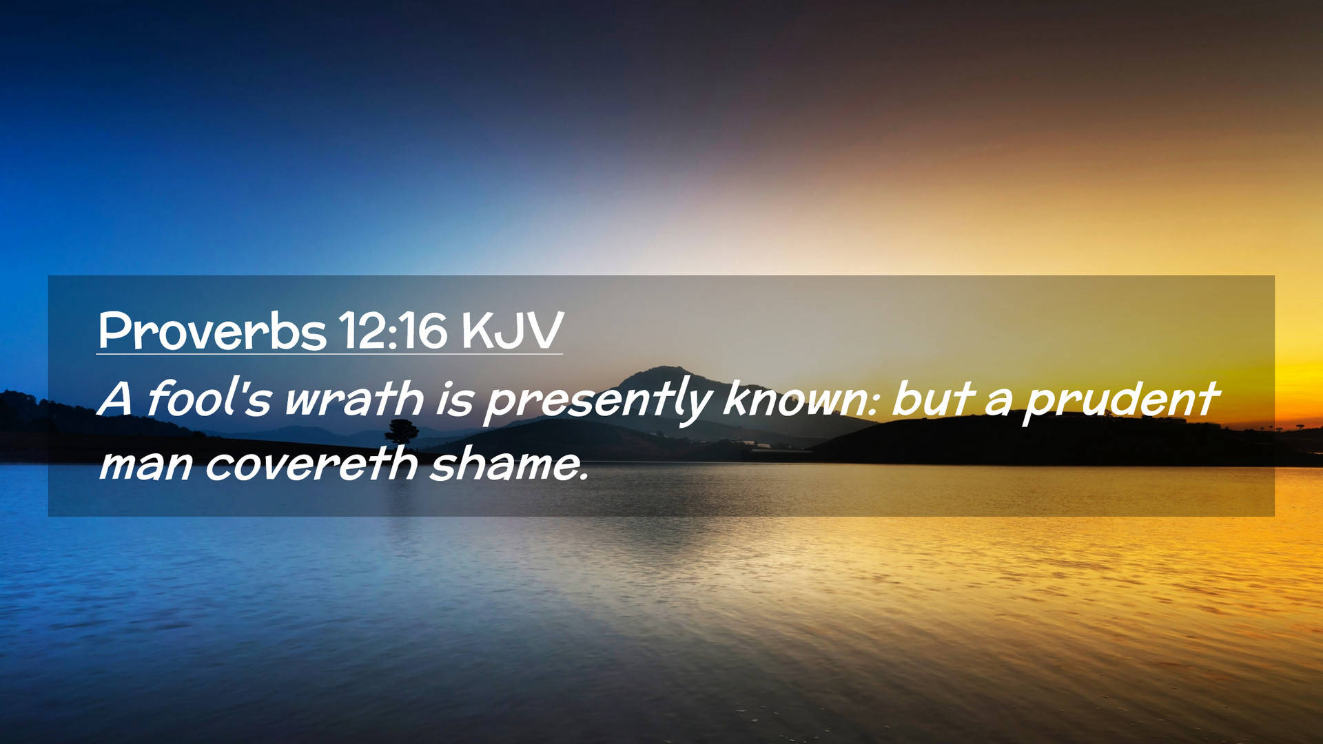 Prudent Person Covereth Shame Wallpaper