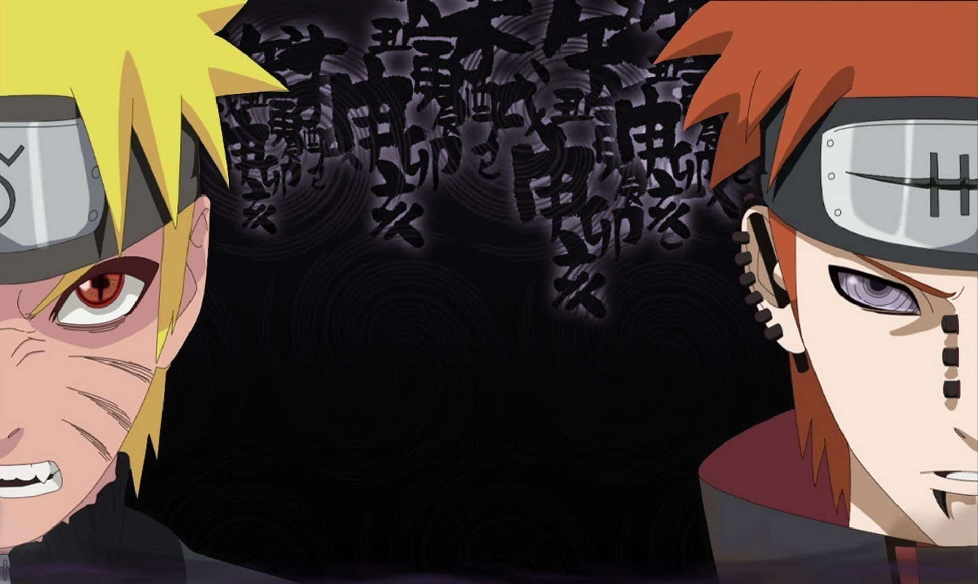 Two Naruto Characters Standing Next To Each Other Wallpaper