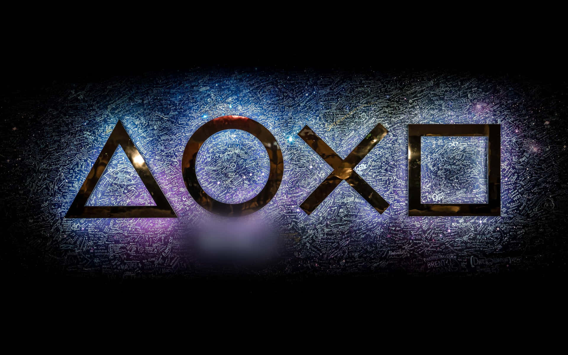 A Dark Background With The Word Playstation Wallpaper