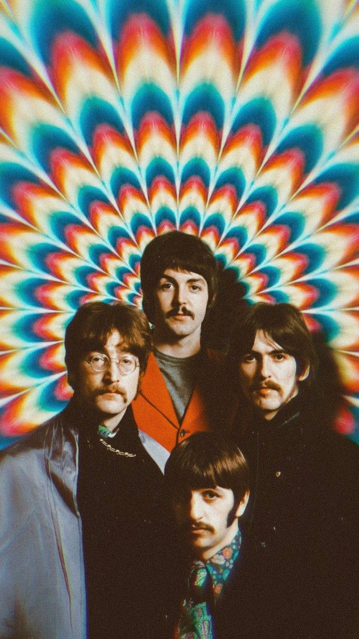 Psicodélico Dos Beatles Papel de Parede