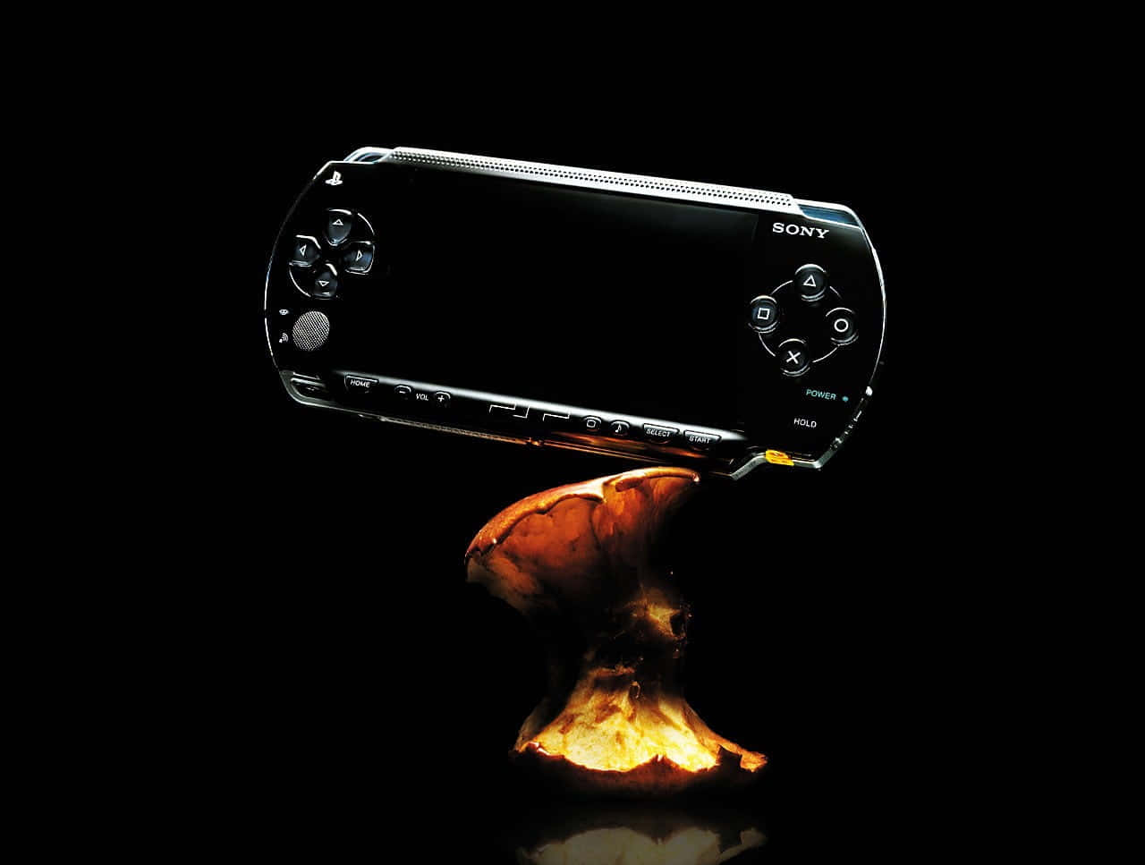 Psp Gaming Console on Multicolored Abstract Background