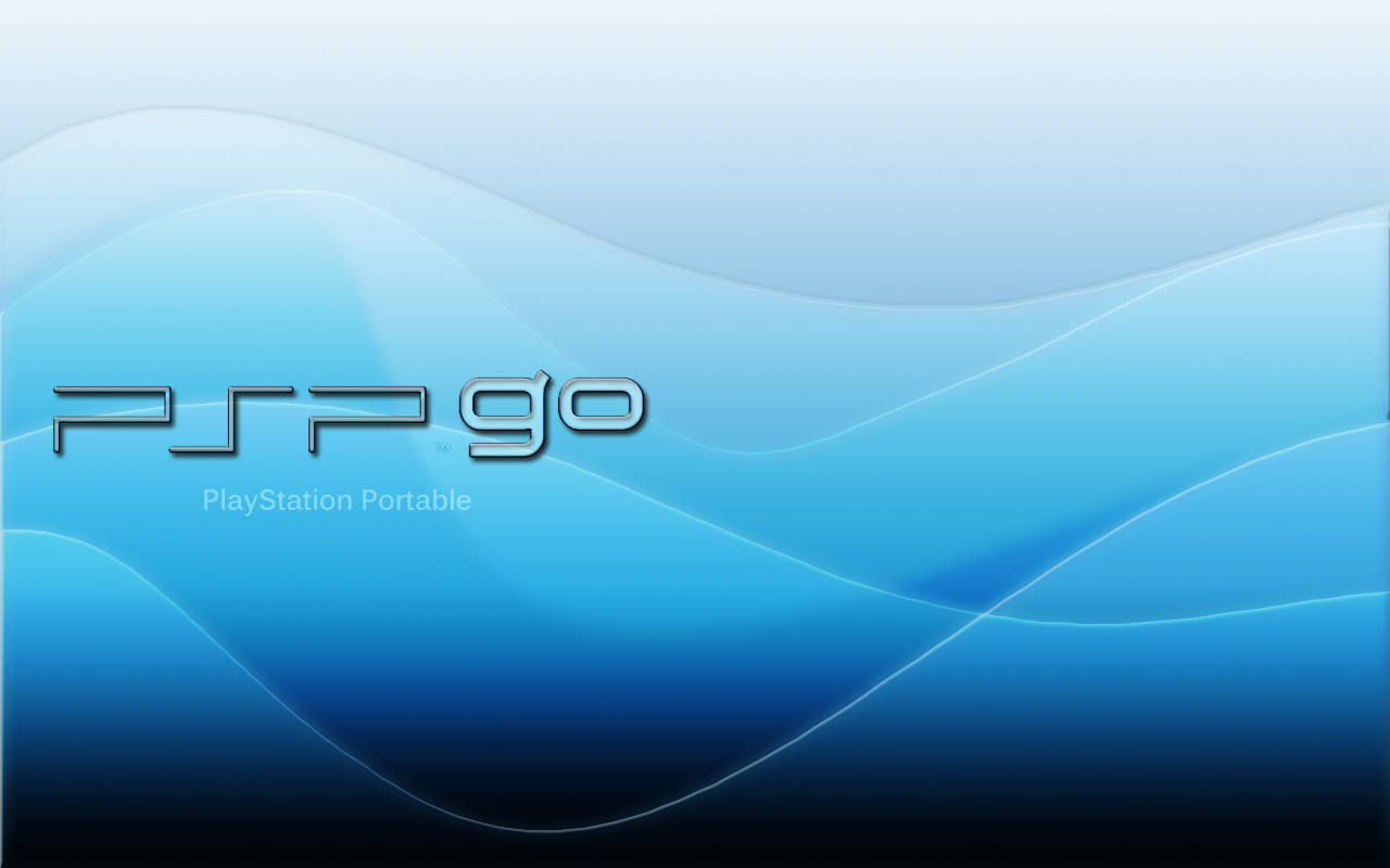 Psp Go Logo On Blue Waves Wallpaper