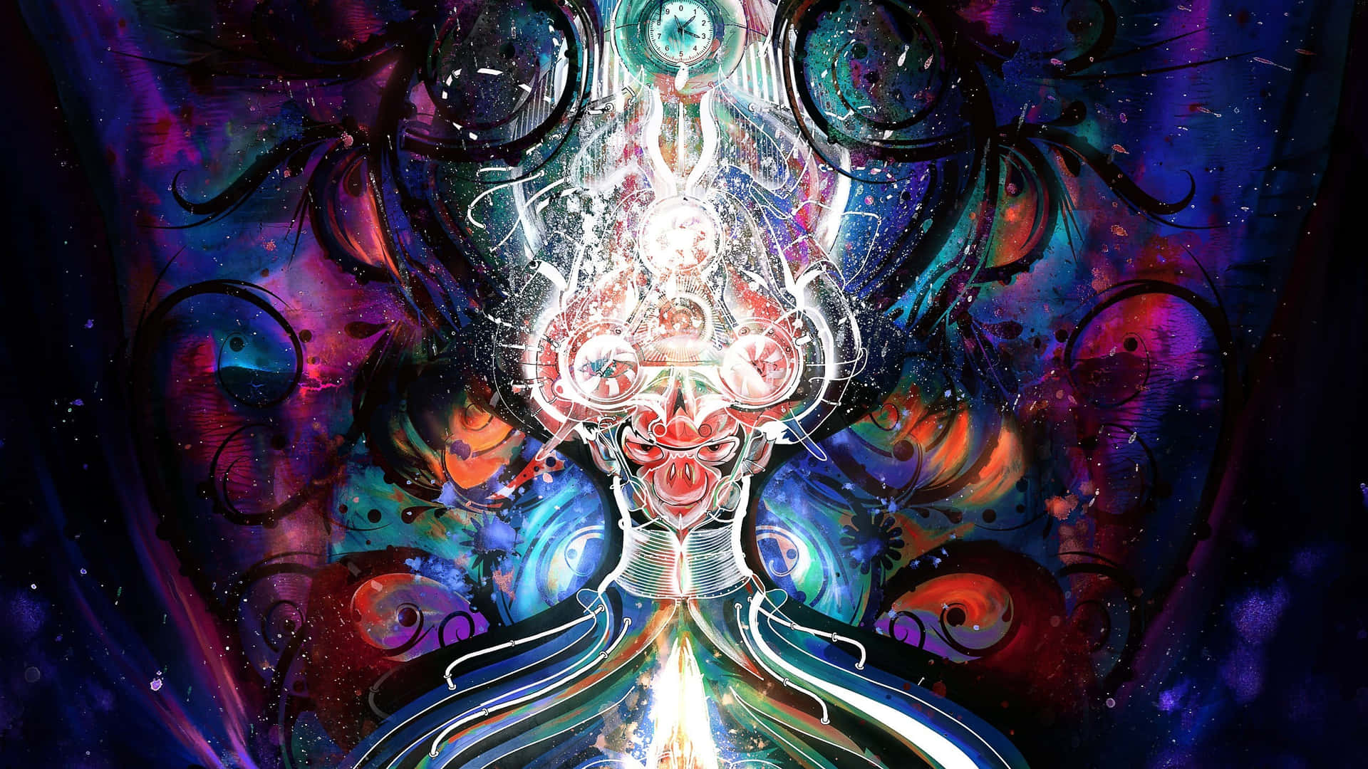 Hypnotic Psychedelic 3D Art Abstract Design Wallpaper