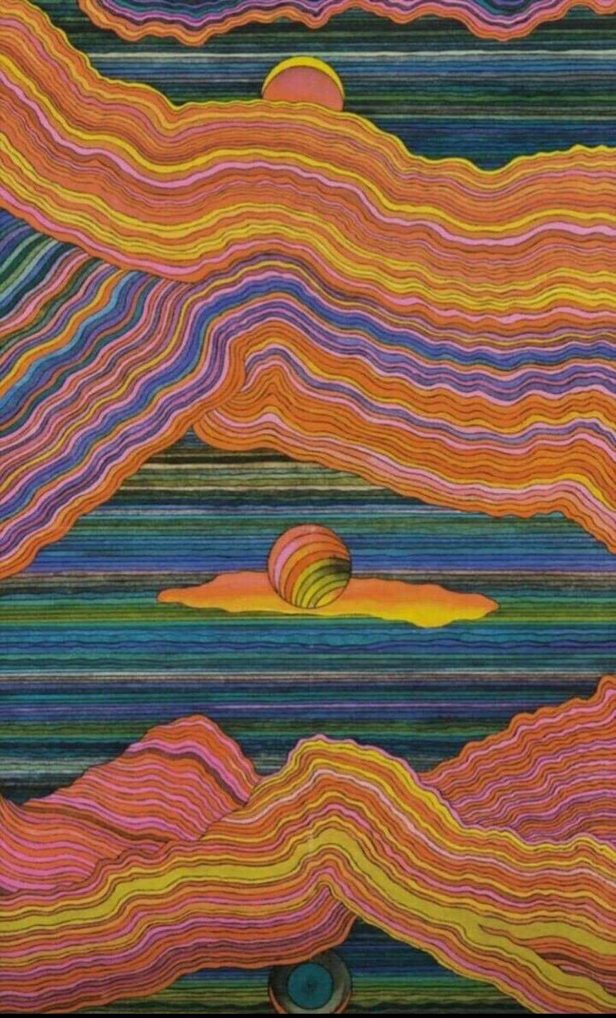 Groovy 70s Psychedelic Art Explosion Wallpaper