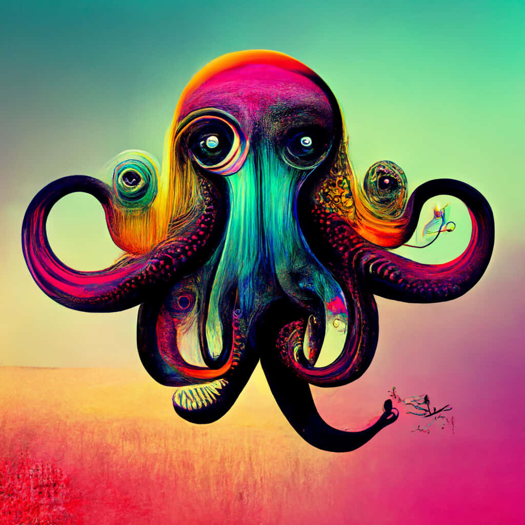 Vibrant Psychedelic Animal Collage Wallpaper