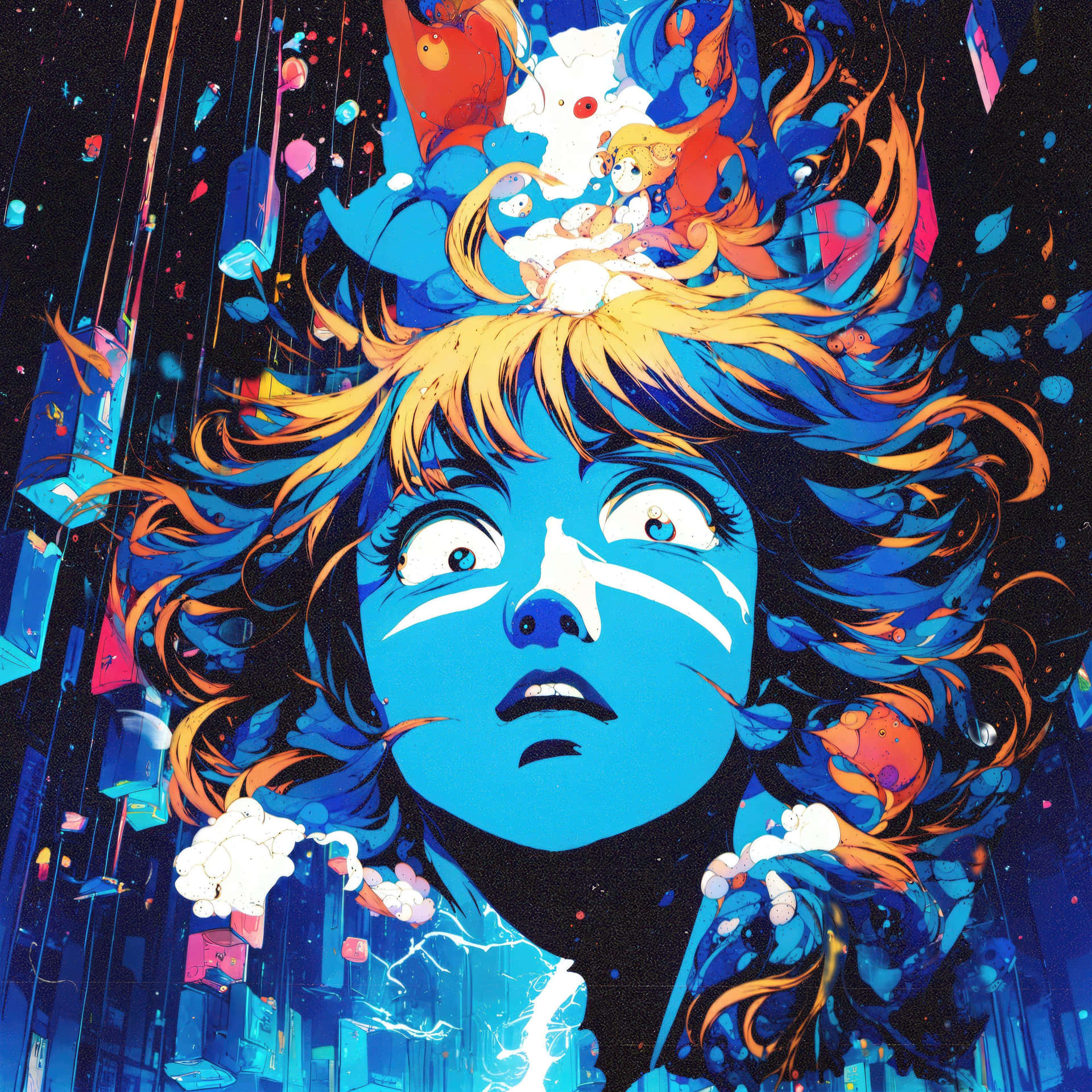 Psychedelic Anime Awakening Wallpaper