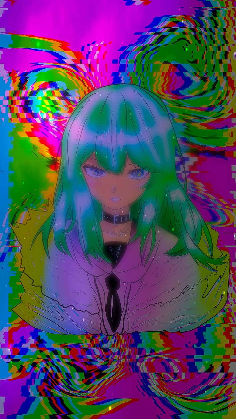 Psychedelic_ Anime_ Character_ Glitch_ Art Wallpaper