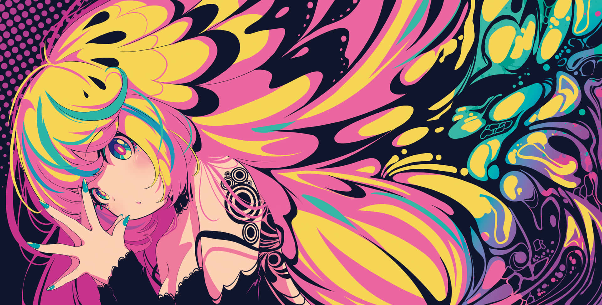 Psychedelic_ Anime_ Girl_ Fantasy Wallpaper