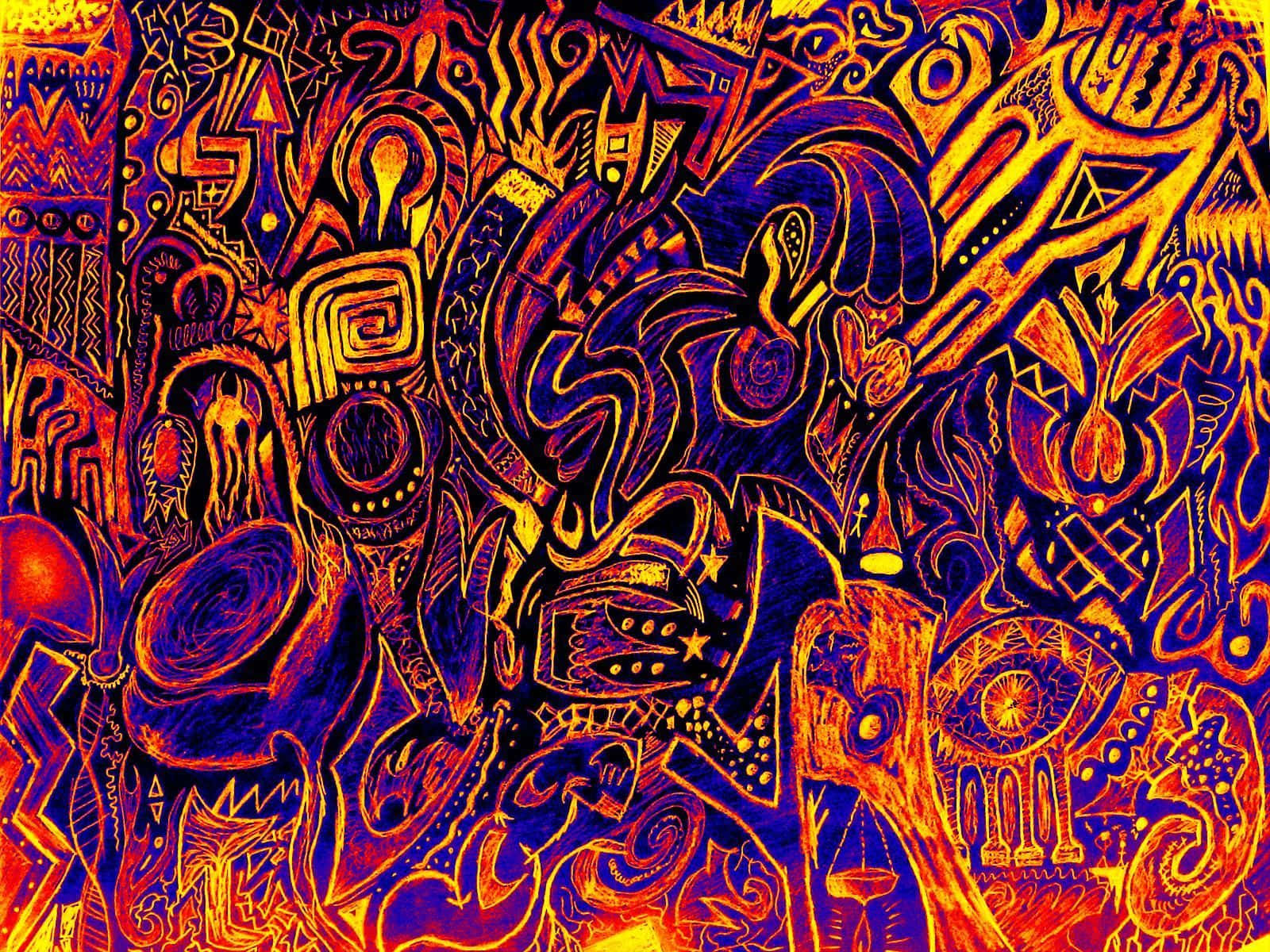 Vibrant Mind's Eye: A Psychedelic Art Voyage Wallpaper