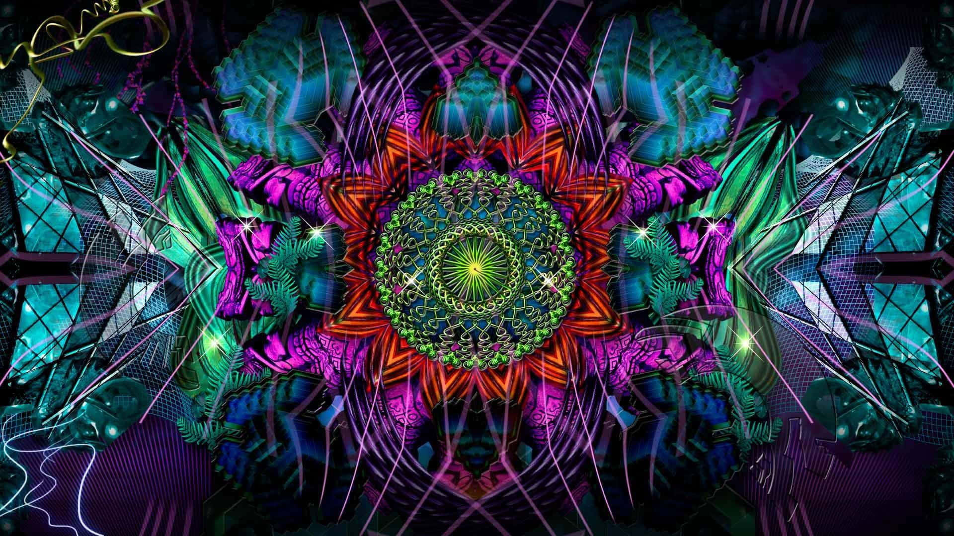 Otherworldly Psychedelic Art Display Wallpaper